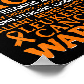 Leukemie Kanker Bewustheid Overleving Oranje Poster (Hoek)