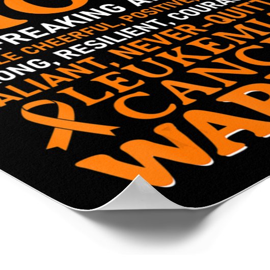 Leukemie Kanker Bewustheid Overleving Oranje Poster (Hoek)