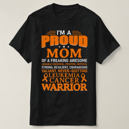 Leukemie Kanker Bewustheid Overleving Oranje T-shirt (Design voorkant)