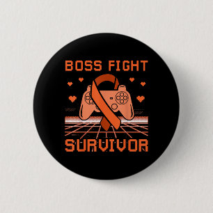Leukemie Kanker Bewustzijn Baas Fight Overlevende Ronde Button 5,7 Cm
