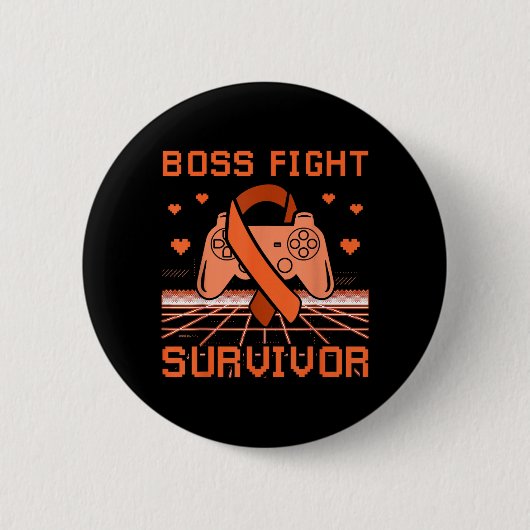 Leukemie Kanker Bewustzijn Baas Fight Overlevende Ronde Button 5,7 Cm (Voorkant)