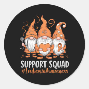 Leukemie Kanker Bewustzijn Gnome Ondersteuningstea Ronde Sticker