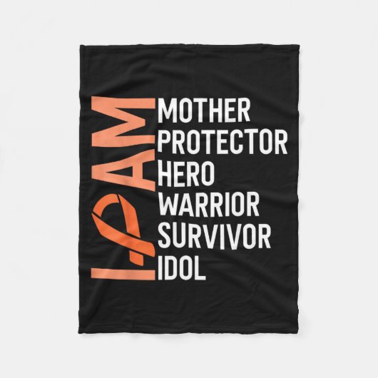 Leukemie Kanker Bewustzijn Moeder Held Warrior Fleece Deken (Voorkant)