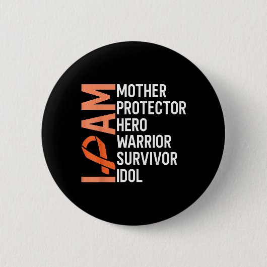 Leukemie Kanker Bewustzijn Moeder Held Warrior Ronde Button 5,7 Cm (Voorkant)