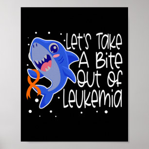 Leukemie Kanker Bewustzijn Oranje Lint Haai Chil Poster