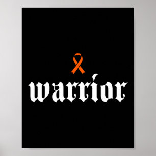 Leukemie kanker bewustzijn warrior oranje lint  poster