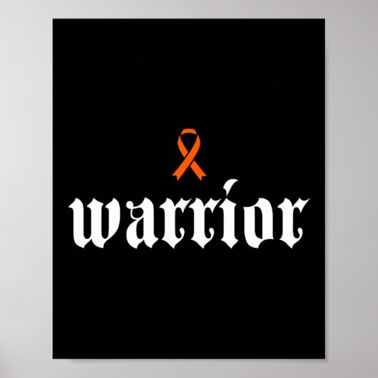 Leukemie kanker bewustzijn warrior oranje lint poster (Voorkant)