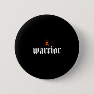 Leukemie kanker bewustzijn warrior oranje lint  ronde button 5,7 cm