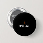 Leukemie kanker bewustzijn warrior oranje lint ronde button 5,7 cm (Voorkant /achterkant)