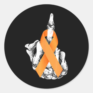 Leukemie Kanker Middelvinger Leukemie Bewustzijn Ronde Sticker