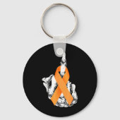 Leukemie Kanker Middelvinger Leukemie Bewustzijn Sleutelhanger (Voorkant)