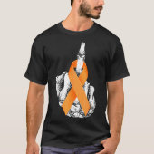 Leukemie Kanker Middelvinger Leukemie Bewustzijn T-shirt (Voorkant)