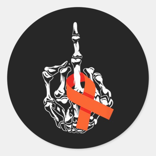 Leukemie Kanker Middelvinger Leukemie Kanker Award Ronde Sticker (Voorkant)