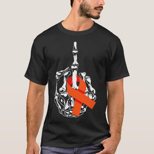 Leukemie Kanker Middelvinger Leukemie Kanker Award T-shirt (Voorkant)