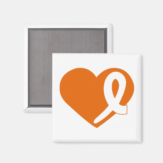 Leukemie Kanker Sinaasappel Hartlint vierkante mag Magneet (Voorkant / Achterkant)
