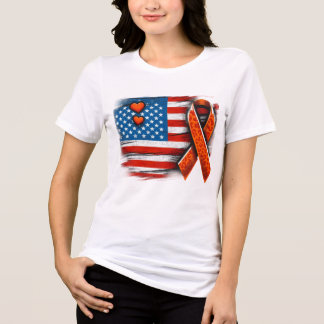 Leukemie Kanker Vlag Shirt, Onafhankelijkheidsdag  Tri-Blend Shirt