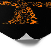 Leukemie kankerbestrijder Oranje lintwaren Poster (Hoek)