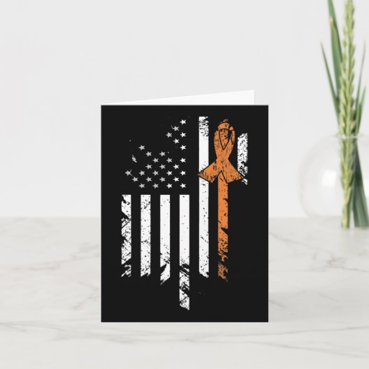 Leukemie Kankerbewustzijn Amerikaanse vlag Kaart (Voorkant)