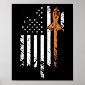 Leukemie Kankerbewustzijn  Amerikaanse vlag Poster (Voorkant)