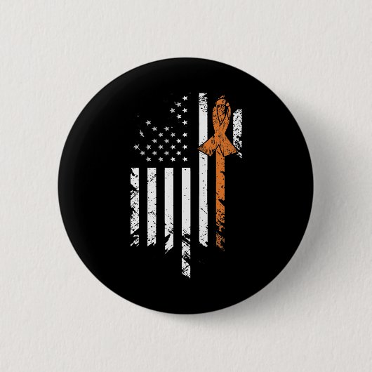 Leukemie Kankerbewustzijn Amerikaanse vlag Ronde Button 5,7 Cm (Voorkant)