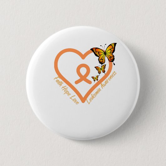 Leukemie-kankerbewustzijn - Faith Hope Love Ronde Button 5,7 Cm (Voorkant)