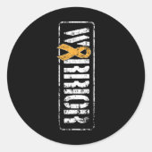 Leukemie kankerbewustzijn - Militaire krijger Ribb Ronde Sticker (Voorkant)