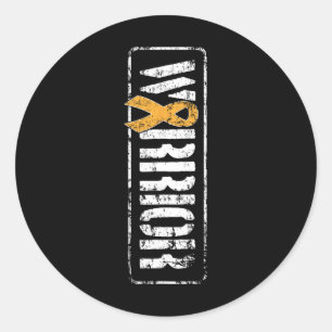 Leukemie kankerbewustzijn - Militaire krijger Ribb Ronde Sticker