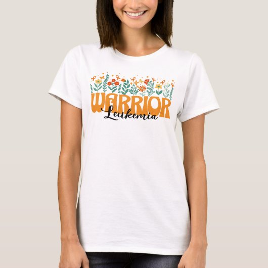 Leukemie Kankerbewustzijn shirt Wildflower (Voorkant)