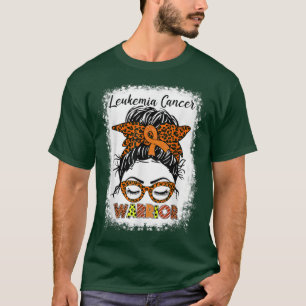Leukemie Kankerkanker Starrior Messy Bun Oranje Ri T-shirt