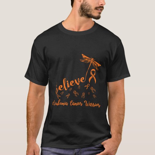 Leukemie Kankerstrijder Dragonfly Geloof Hoop T-shirt (Voorkant)