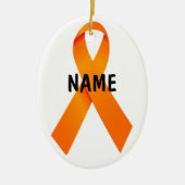 Leukemie kerstribbon boom keramisch ornament (Voorkant)