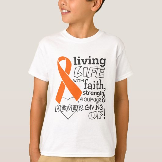 Leukemie Leven met vertrouwen T-shirt (Voorkant)