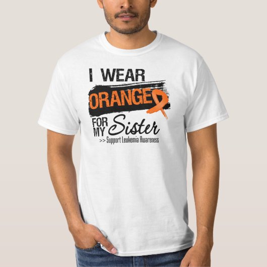Leukemie lintje voor mijn zuster t-shirt (Voorkant)
