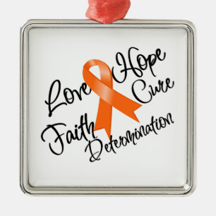 Leukemie Love Hope Determination Metalen Ornament