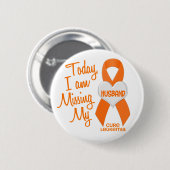 Leukemie Mijn man ontbreekt 1 Ronde Button 5,7 Cm (Voorkant /achterkant)