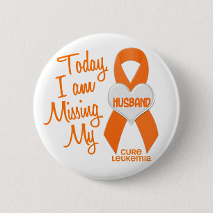 Leukemie Mijn man ontbreekt 1 Ronde Button 5,7 Cm