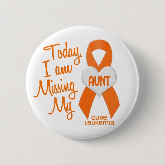 Leukemie Mijn tante 1 ontbreekt Ronde Button 5,7 Cm (Voorkant)