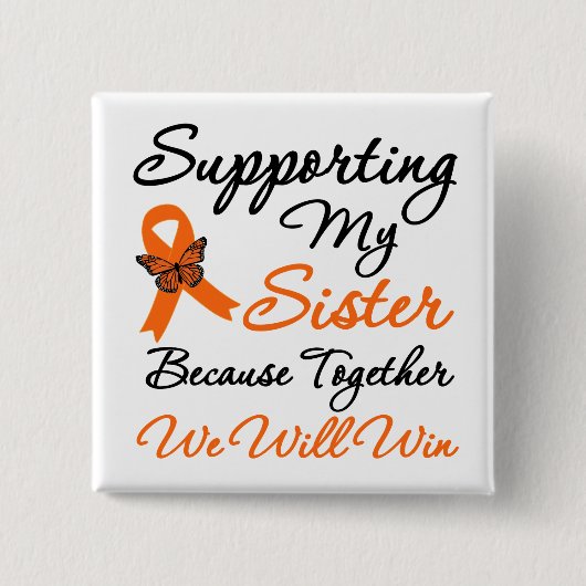 Leukemie Mijn zuster ondersteunen Vierkante Button 5,1 Cm (Voorkant)