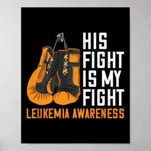 Leukemie My Fight Boxing Oranje Ribbon Leukemie AW Poster