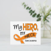 Leukemie MY HERO MY NIECE 42 Briefkaart (Staand voorkant)