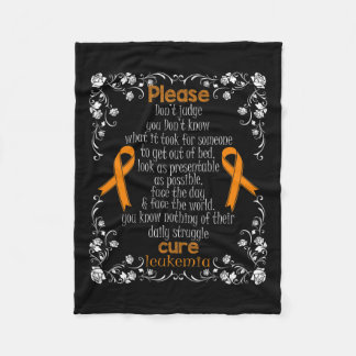 Leukemie Ondersteuning Leukemie Bewustzijn T-Shirt Fleece Deken