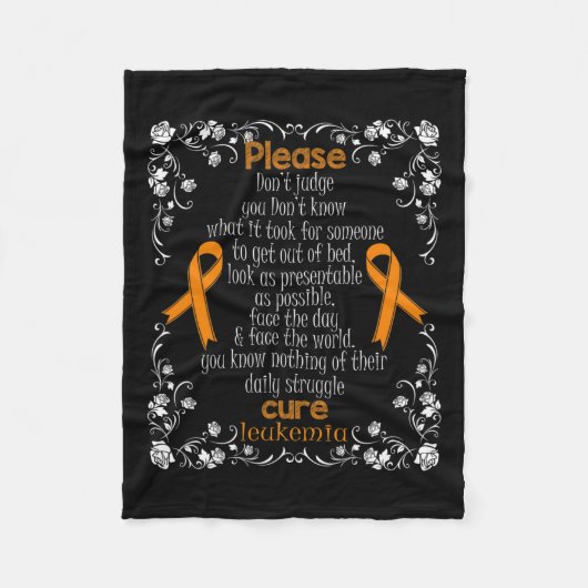 Leukemie Ondersteuning Leukemie Bewustzijn T-Shirt Fleece Deken (Voorkant)