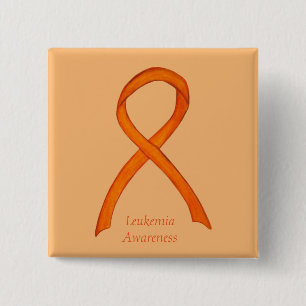 Leukemie Oranje bewustwording, lint aangepaste kun Vierkante Button 5,1 Cm