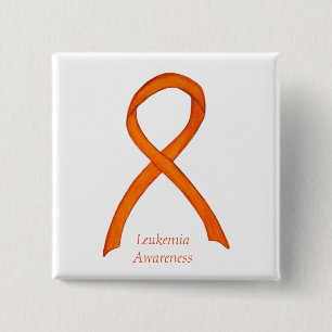 Leukemie Oranje bewustwording, lint aangepaste kun Vierkante Button 5,1 Cm