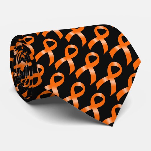 Leukemie Oranje lintje Stropdas (Opgerold)