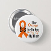 Leukemie Oranje Ribbon Hero Mijn moeder Ronde Button 5,7 Cm (Voorkant /achterkant)