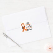Leukemie Oranje Ribbon Hero Mijn moeder Ronde Sticker (Envelop)