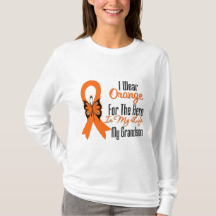 Leukemie Oranje Ribbon Hero My Grandson T-shirt