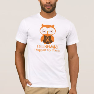 Leukemie Oranje Ribbon Owl Neef T-shirt