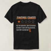 Leukemie Overlevende 1 Star Rating Oranje lint gev T-shirt (Design voorkant)
